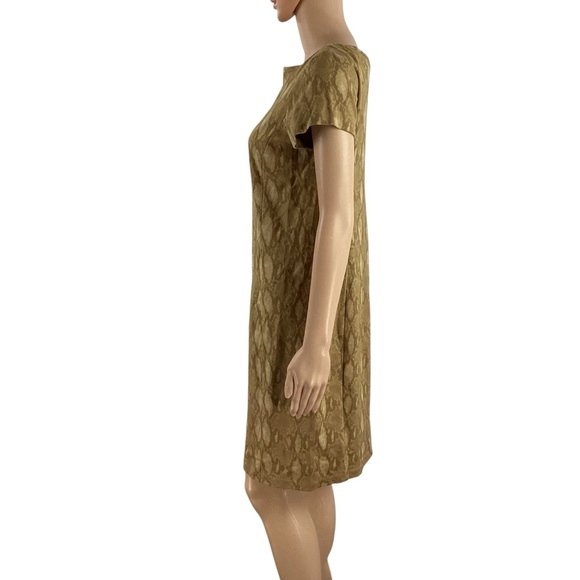 Lauren Ralph Lauren Snake Print Shift Dress Tan Medium - Picture 4 of 7